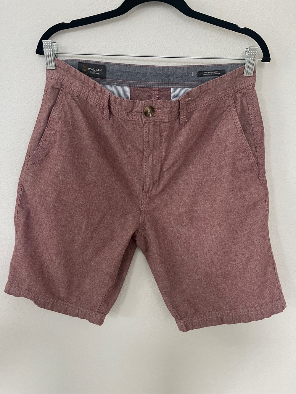Wallin & Bros Mauve Flat-Front Men's Shorts Size 33